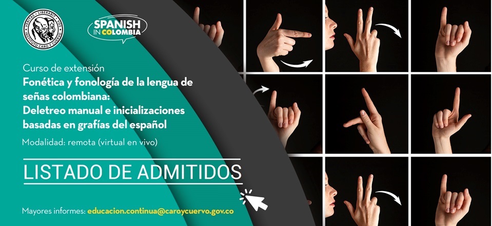 Listado de admitidos - Fonética y fonología de la lengua de señas colombiana. deletreo manual e inicializaciones basadas en grafías del español